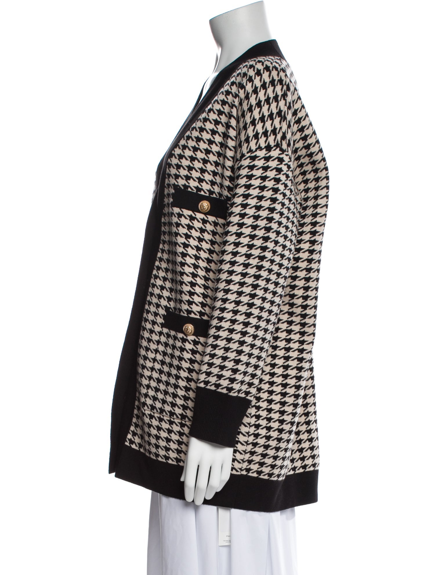 Sandro Plaid Print V-Neck Sweater