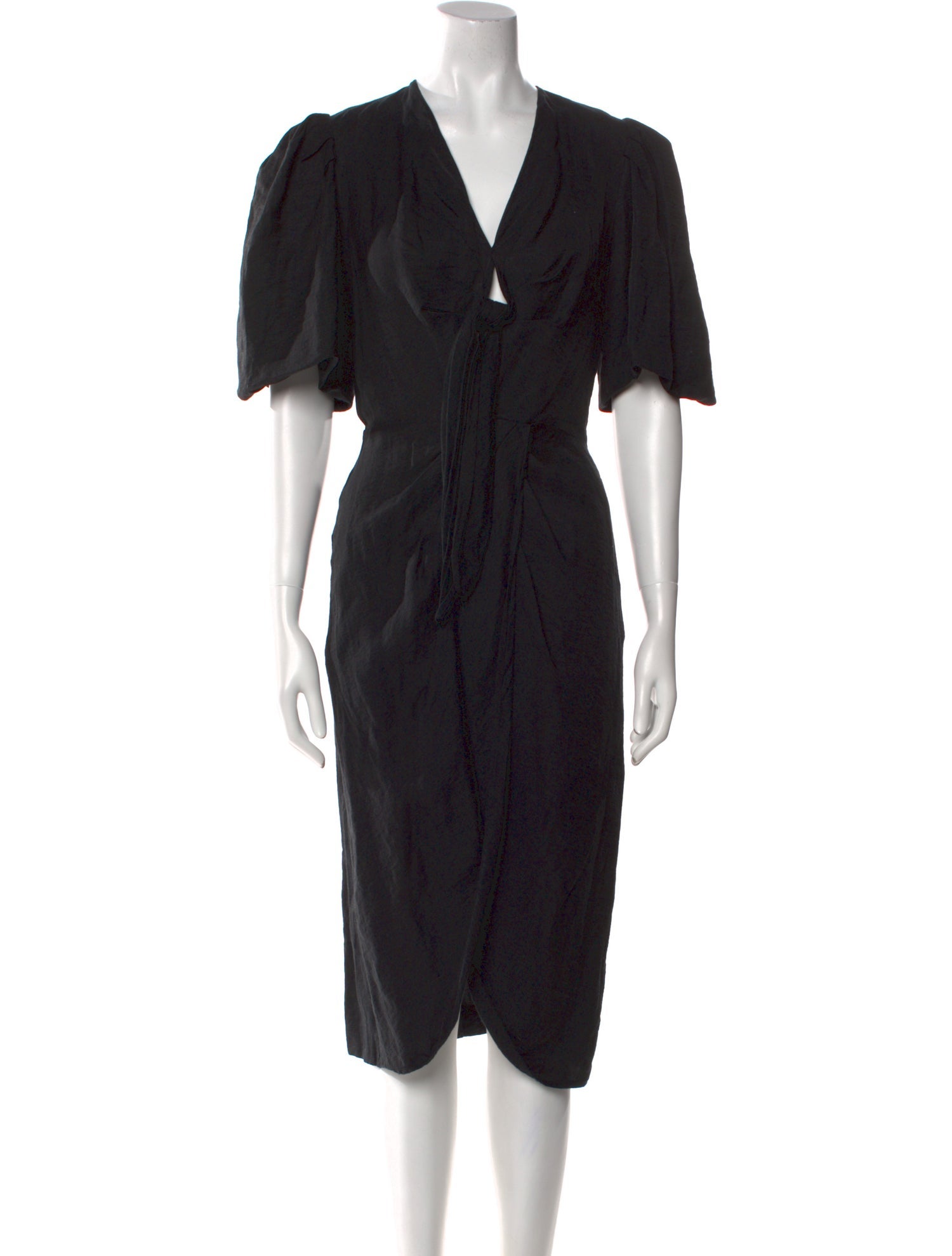 Sandro V-Neck Midi Length Dress