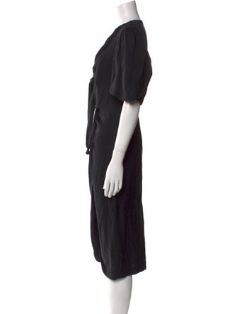 Sandro V-Neck Midi Length Dress