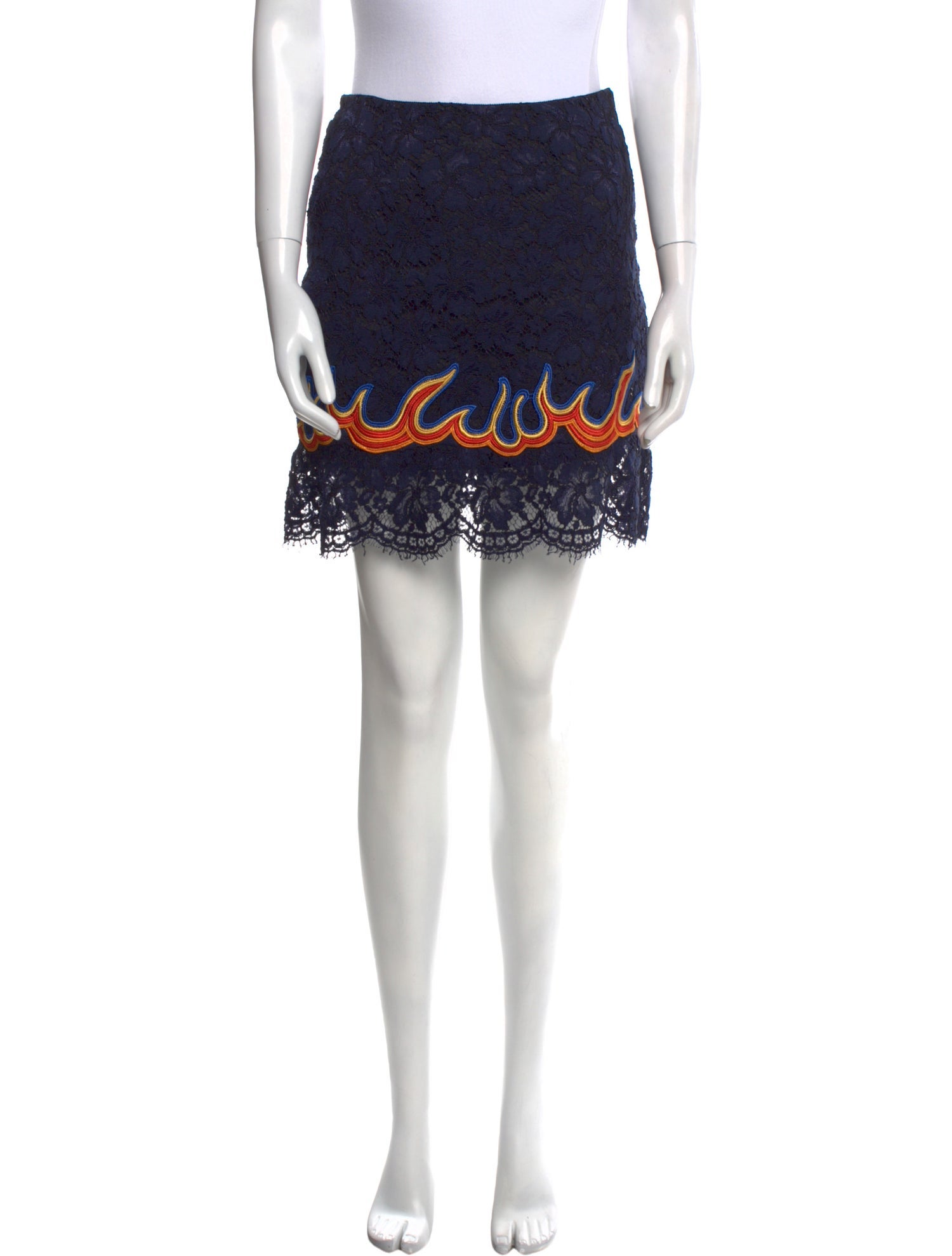 Sandro Lace Pattern Mini Skirt