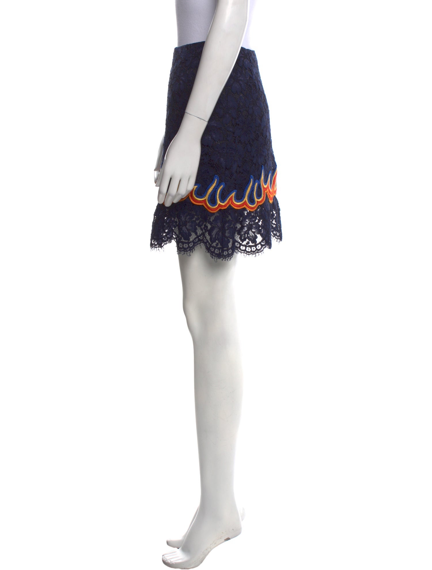 Sandro Lace Pattern Mini Skirt