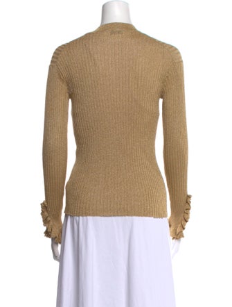 Sandro V-Neck Long Sleeve Button-Up Top