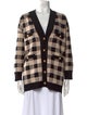 Sandro Plaid Print V-Neck Sweater