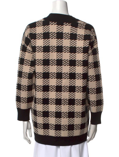 Sandro Plaid Print V-Neck Sweater