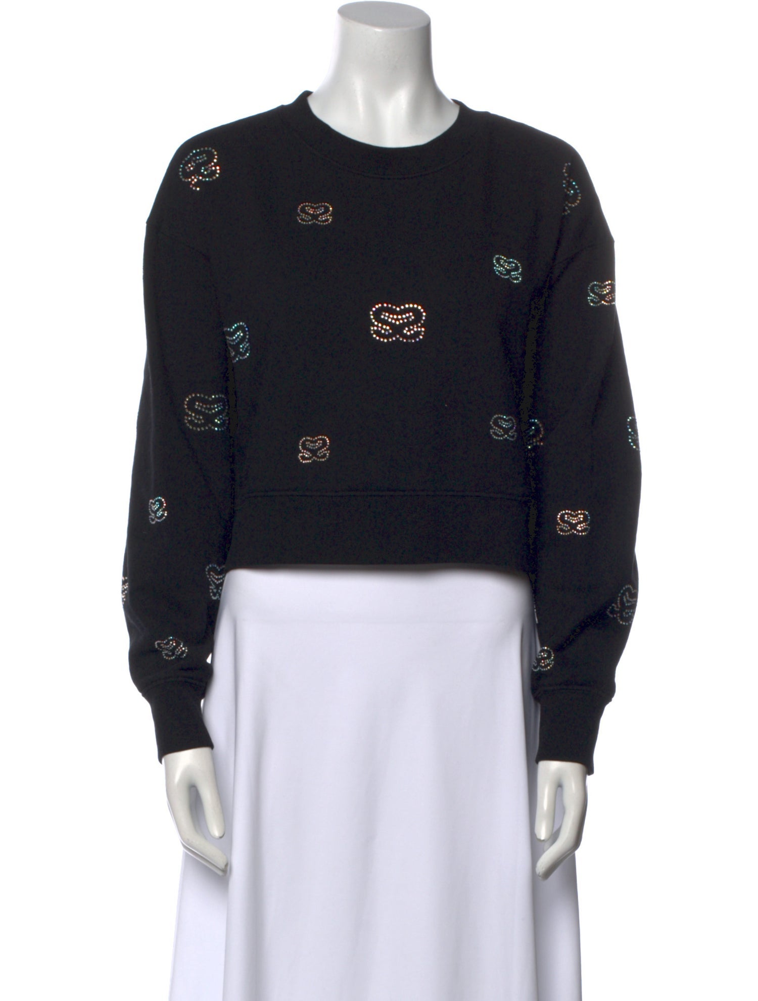 Sandro Graphic Print Crew Neck Sweater