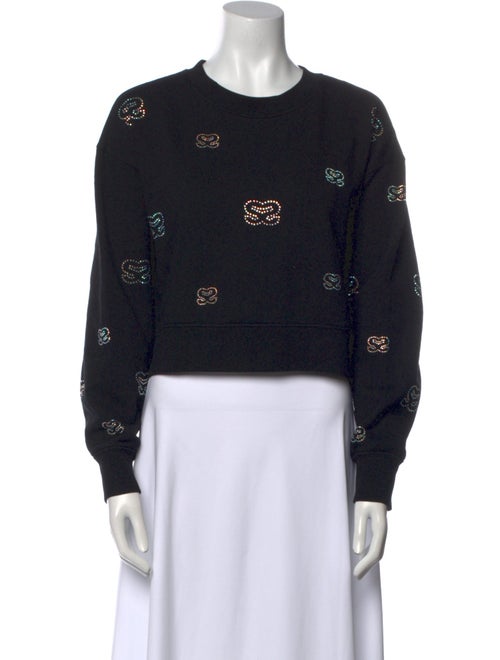 Sandro Graphic Print Crew Neck Sweater
