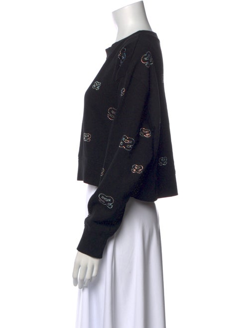 Sandro Graphic Print Crew Neck Sweater