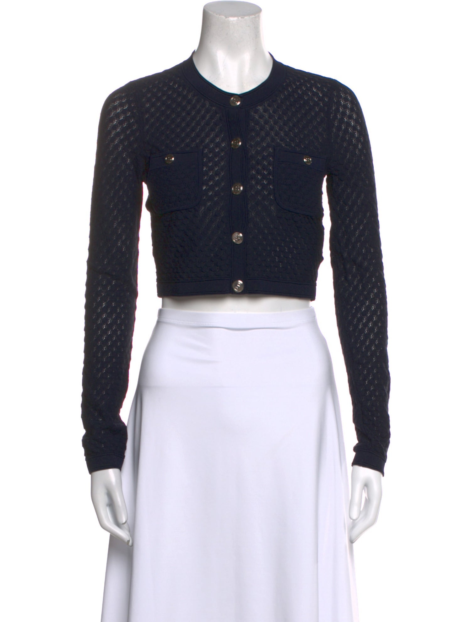 Sandro Scoop Neck Long Sleeve Crop Top