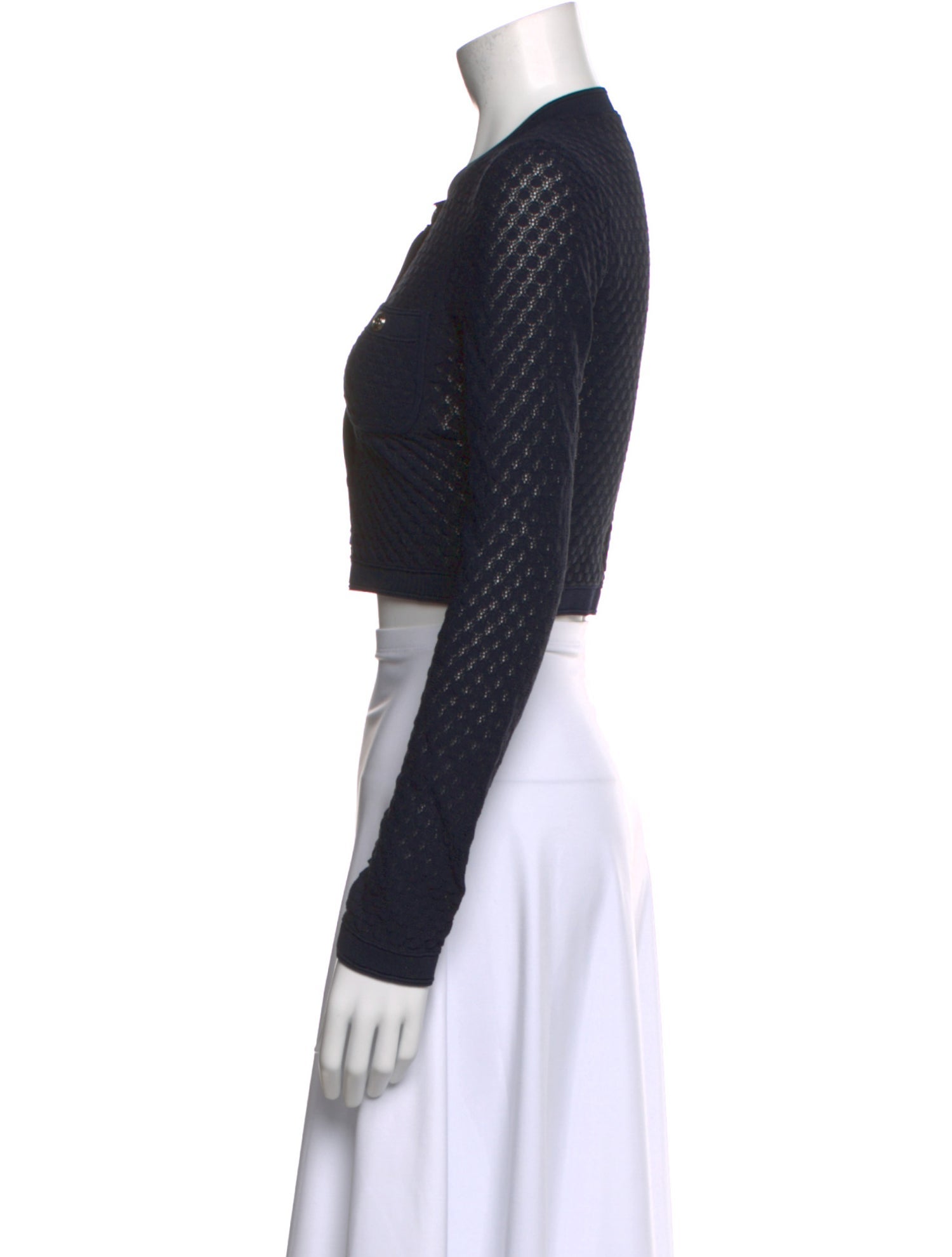 Sandro Scoop Neck Long Sleeve Crop Top