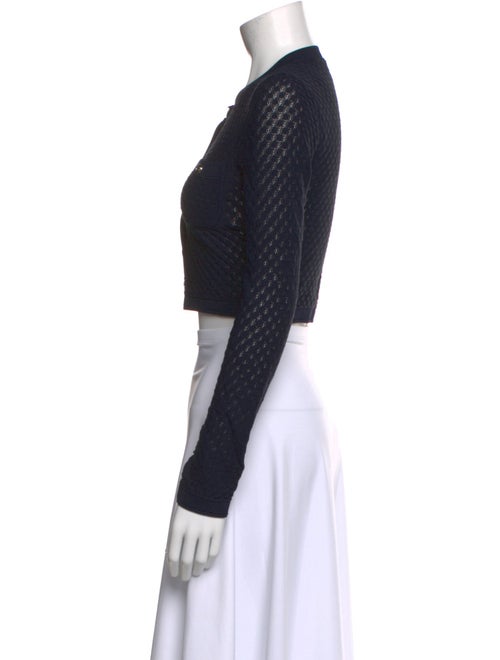 Sandro Scoop Neck Long Sleeve Crop Top