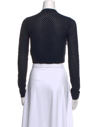 Sandro Scoop Neck Long Sleeve Crop Top