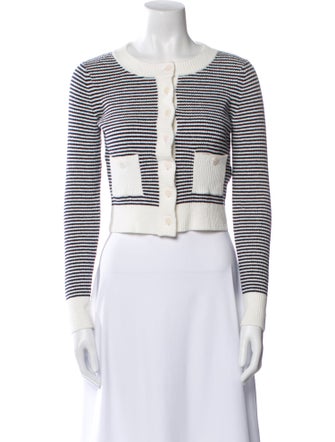 Sandro Striped Scoop Neck Crop Top