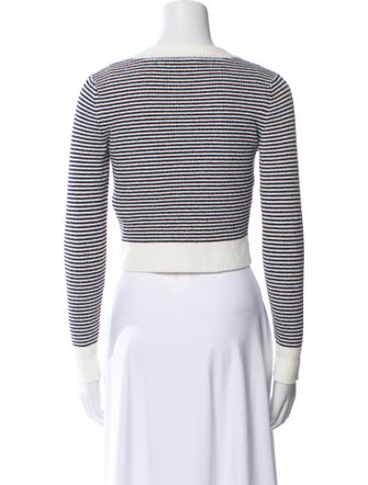 Sandro Striped Scoop Neck Crop Top