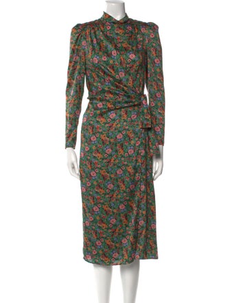 Sandro Floral Print Midi Length Dress