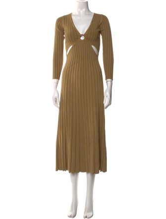 Sandro V-Neck Long Dress