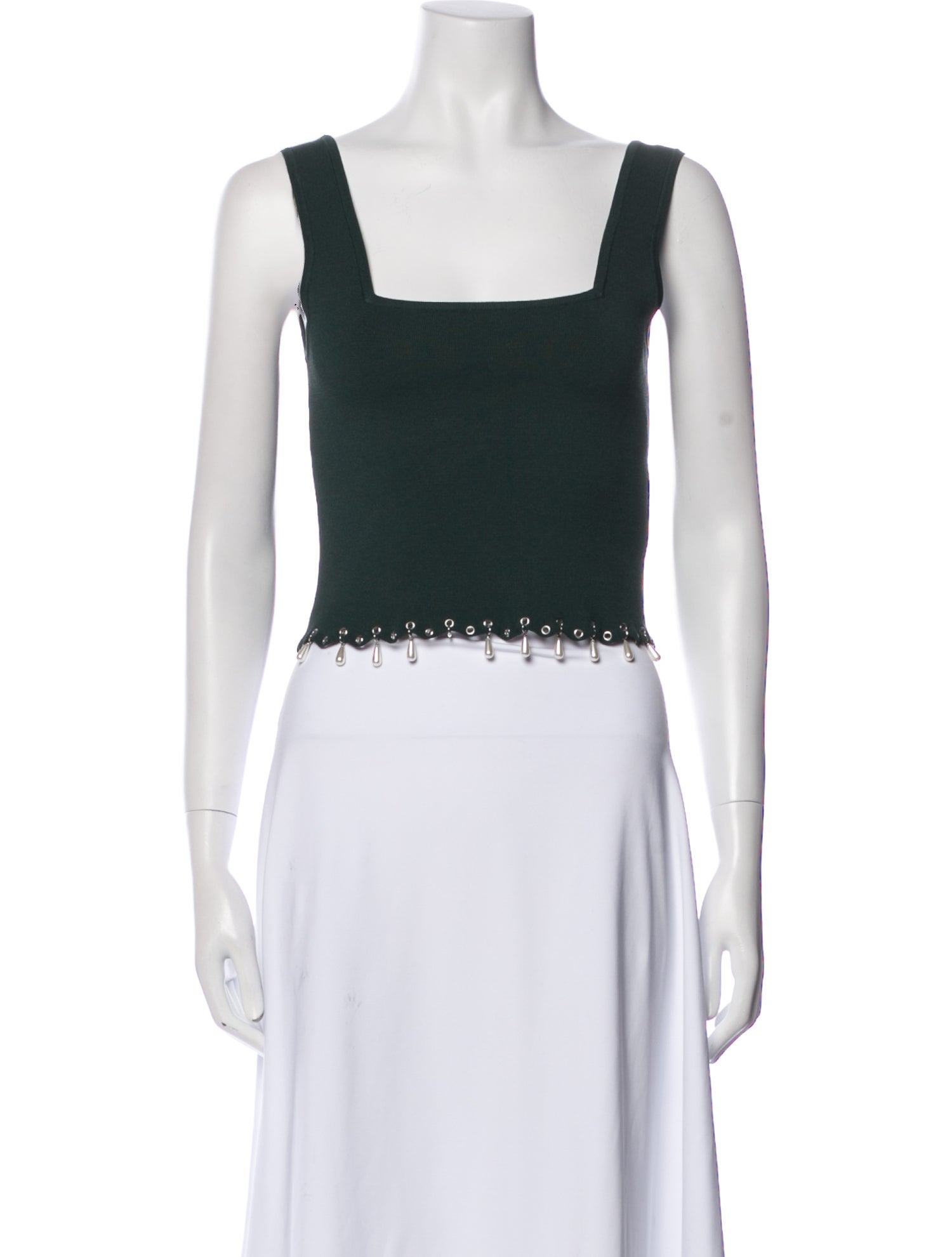 Sandro Square Neckline Sleeveless Crop Top