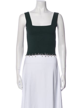 Sandro Square Neckline Sleeveless Crop Top