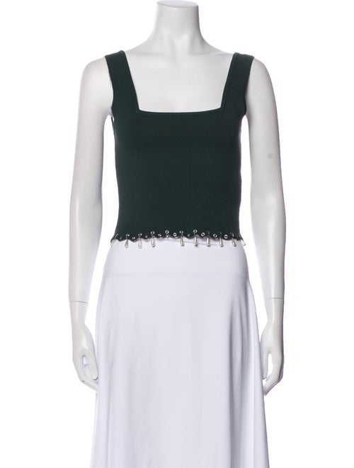 Sandro Square Neckline Sleeveless Crop Top