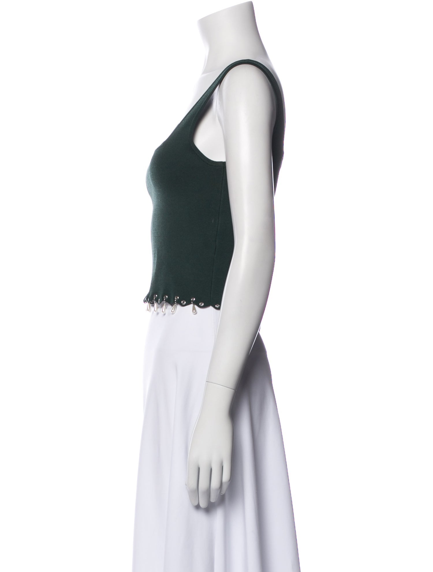 Sandro Square Neckline Sleeveless Crop Top