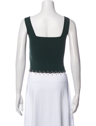 Sandro Square Neckline Sleeveless Crop Top