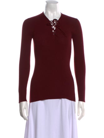 Sandro V-Neck Long Sleeve Polo