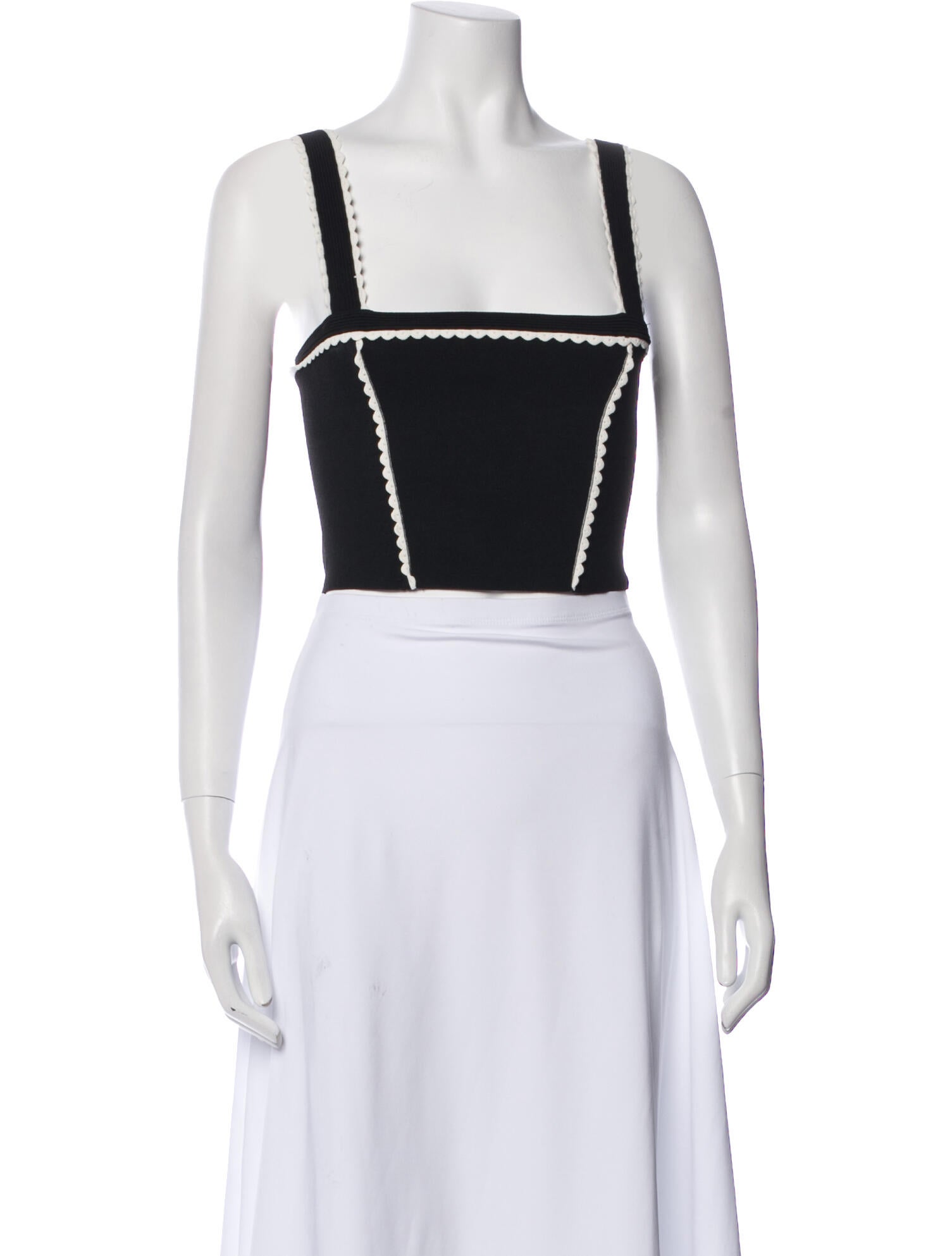 Sandro Square Neckline Sleeveless Crop Top