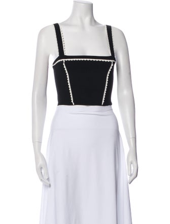 Sandro Square Neckline Sleeveless Crop Top