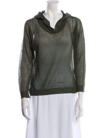 Sandro Cowl Neck Three-Quarter Sleeve Sweatshirt