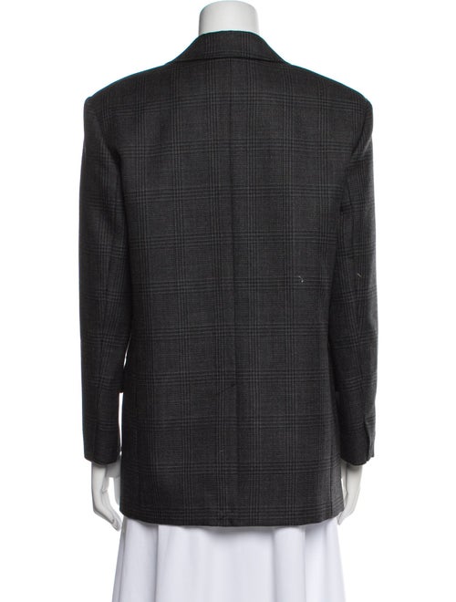Sandro Virgin Wool Plaid Print Blazer