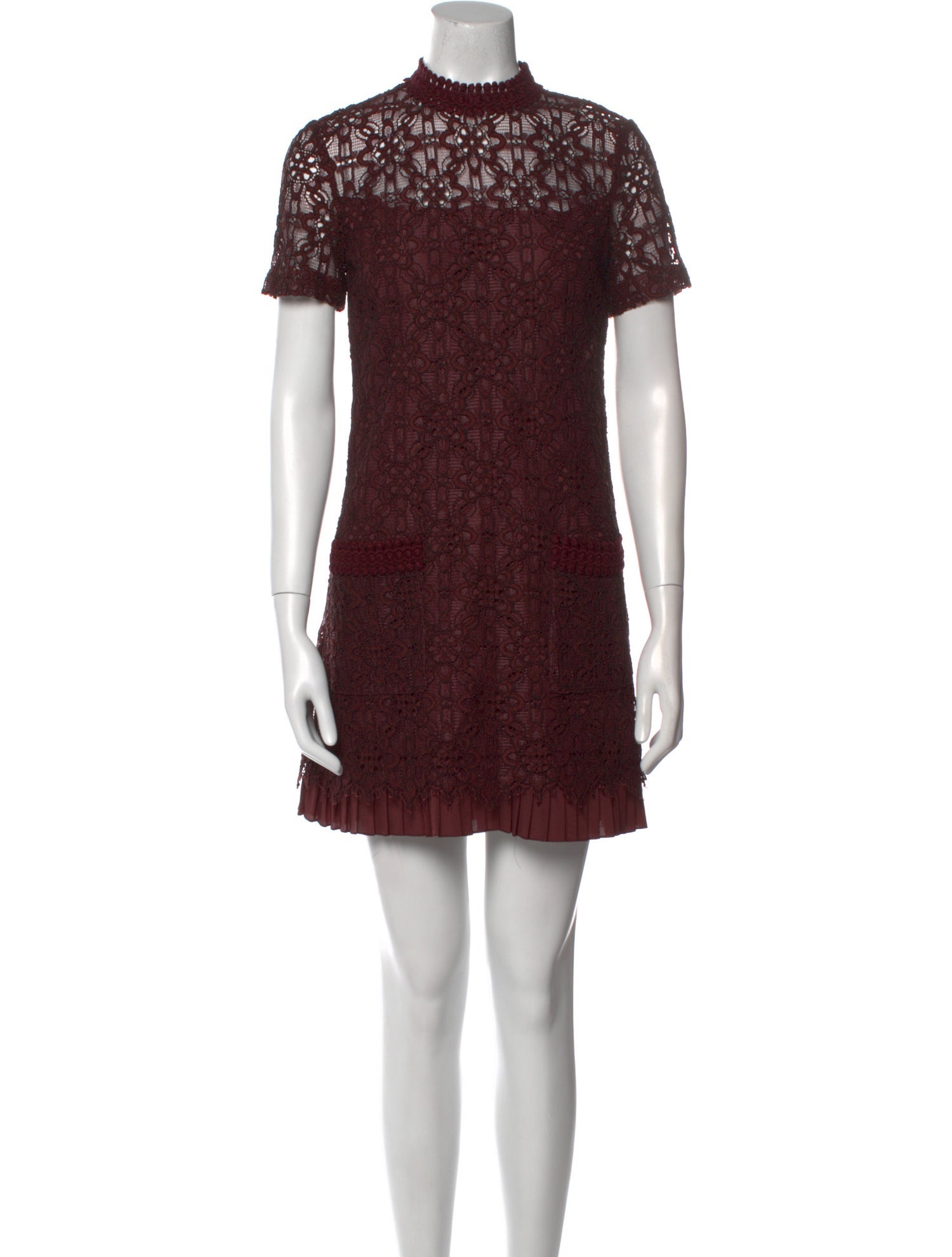 Sandro Lace Pattern Mini Dress