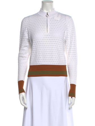 Sandro Colorblock Pattern Mock Neck Polo