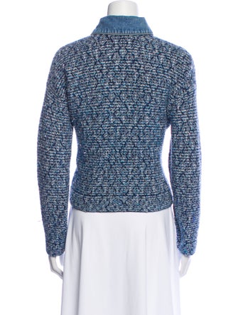 Sandro Wool Floral Print Denim Jacket