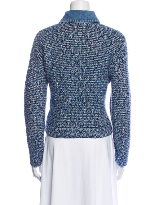 Sandro Wool Floral Print Denim Jacket