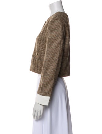 Sandro Plaid Print Evening Jacket