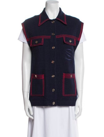 Sandro Plaid Print Vest