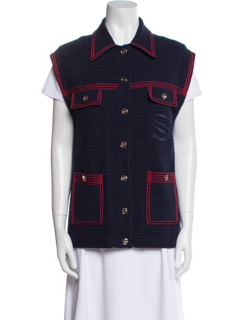 Sandro Plaid Print Vest