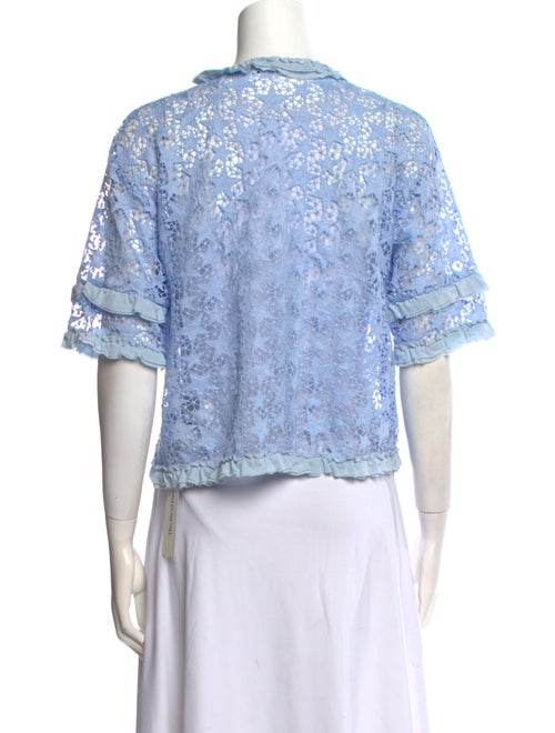 Sandro Lace Pattern V-Neck Crop Top