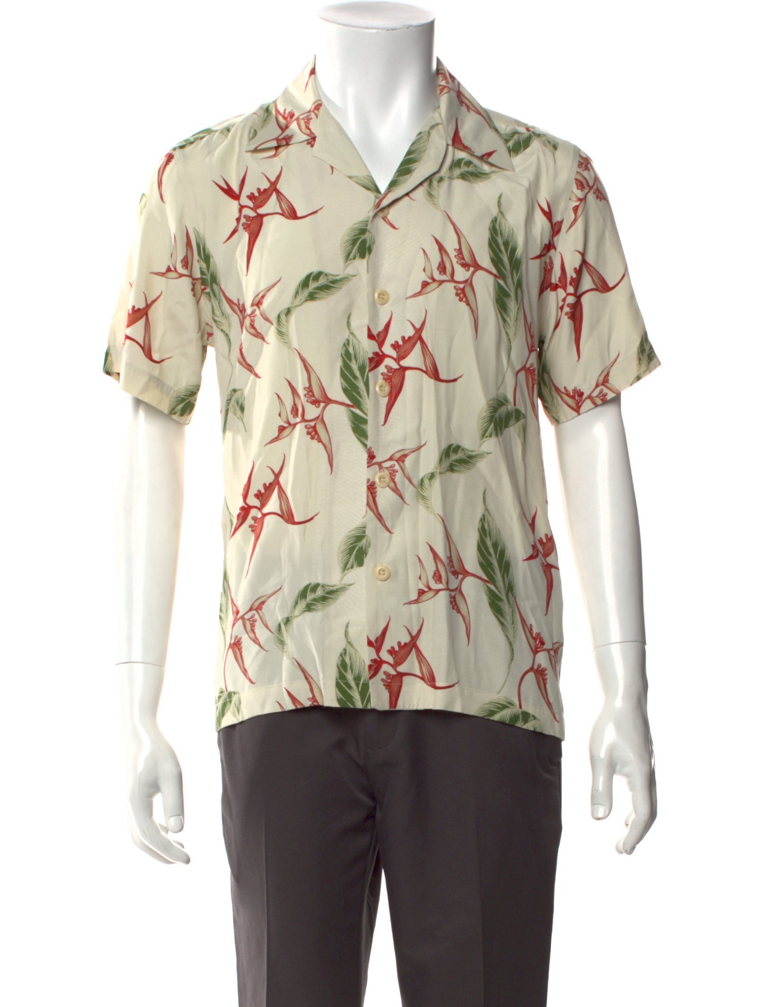 Sandro Floral Print Short Sleeve Shirt