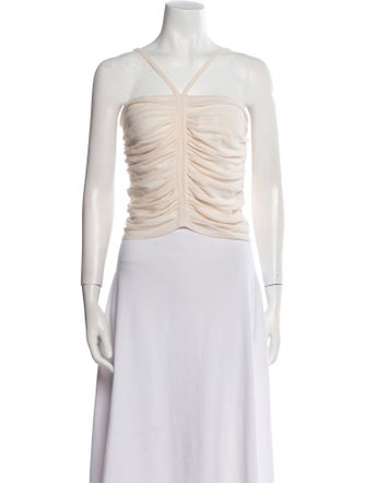 Sandro V-Neck Sleeveless Crop Top