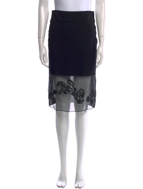 Sandro Beaded Accents Knee-Length Skirt
