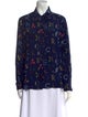 Sandro Silk Printed Button-Up Top