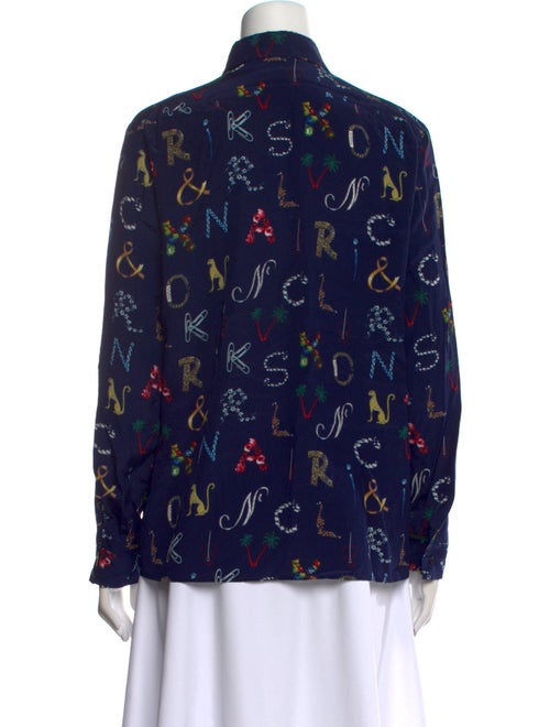 Sandro Silk Printed Button-Up Top