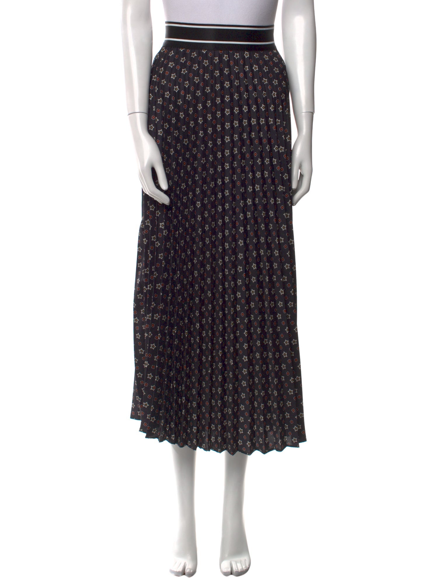 Sandro Printed Midi Length Skirt