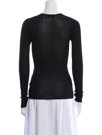Sandro V-Neck Long Sleeve Top