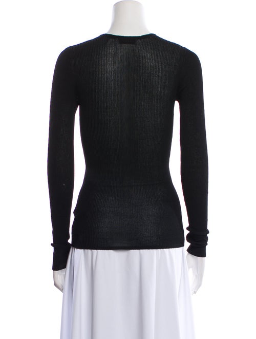 Sandro V-Neck Long Sleeve Top