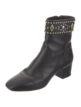 Sandro Leather Studded Accents Boots