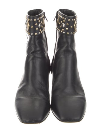 Sandro Leather Studded Accents Boots