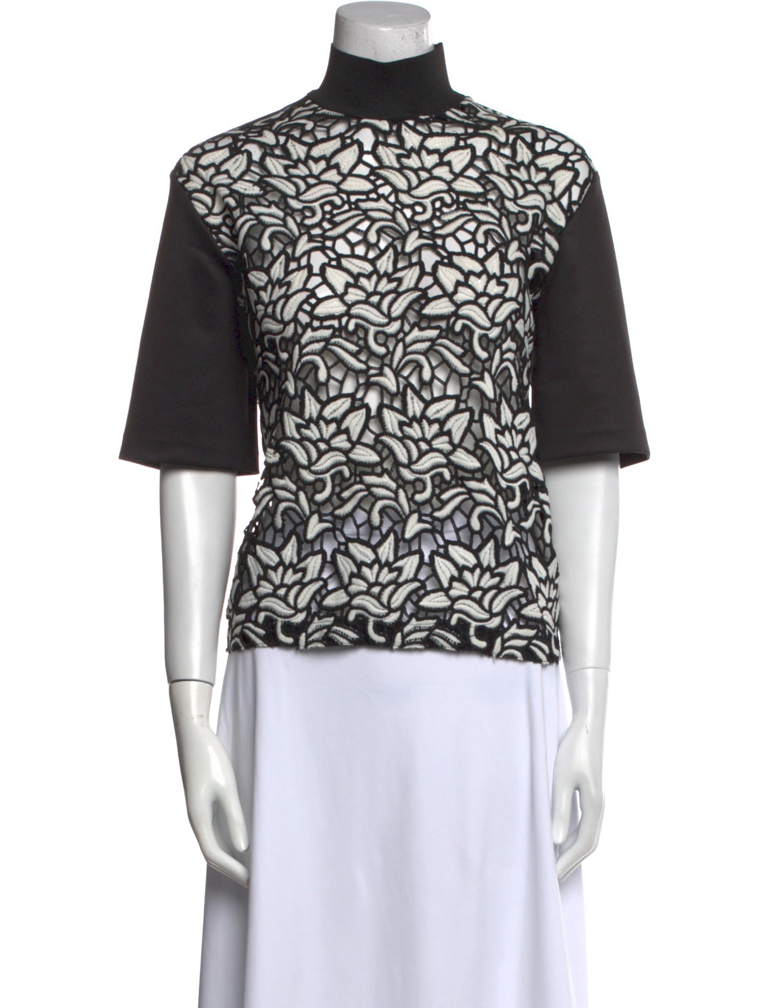 Sandro Printed Turtleneck Top