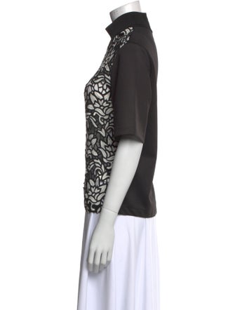 Sandro Printed Turtleneck Top