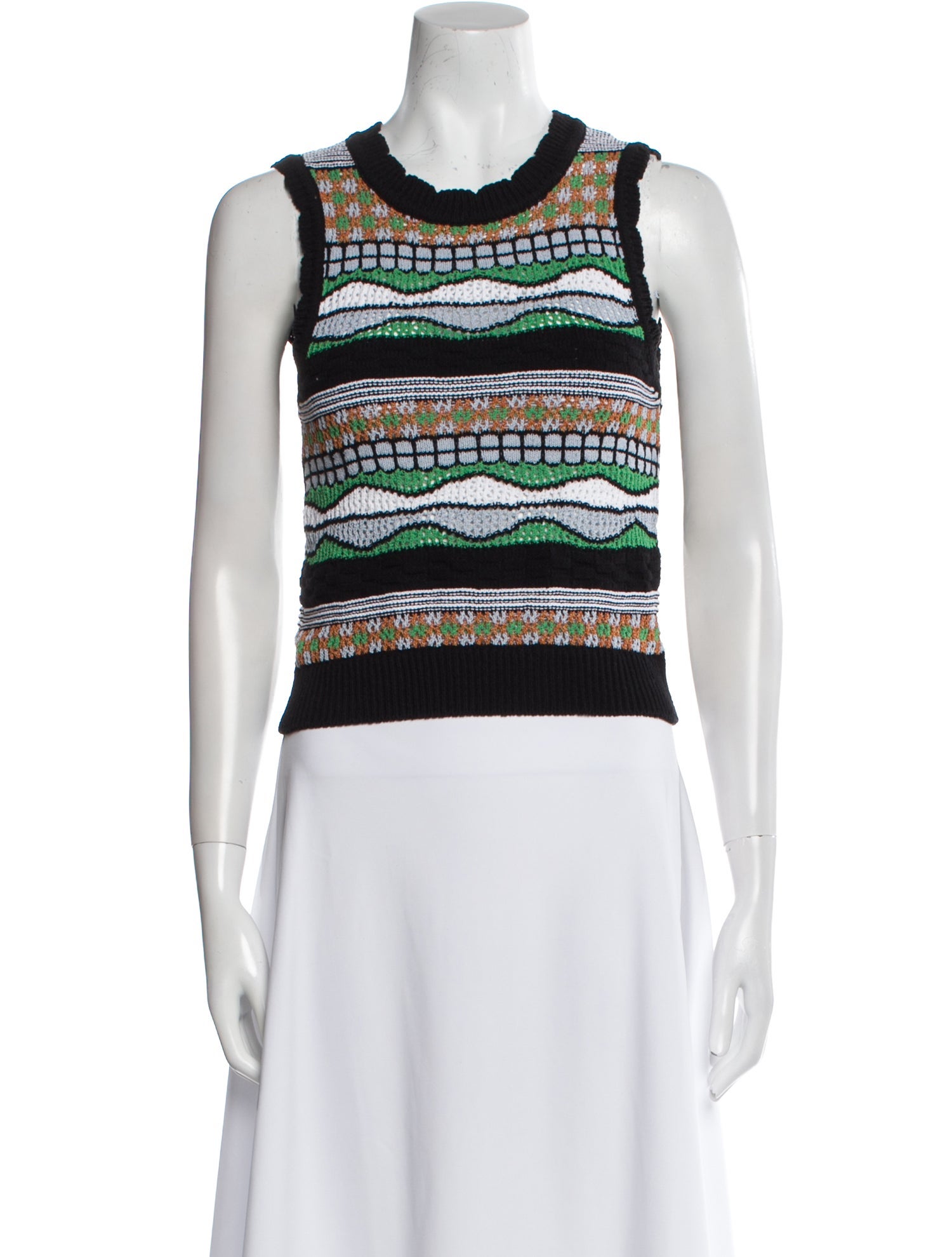 Sandro Striped Scoop Neck Crop Top